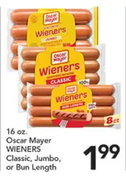 Pete's Fresh Market Oscar Mayer WIENERS Classic, Jumbo, or Bun Length offer