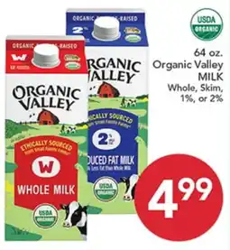Pete's Fresh Market Organic Valley MILK offer