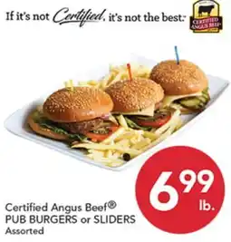 Pete's Fresh Market Certified Angus Beef PUB BURGERS or SLIDERS offer