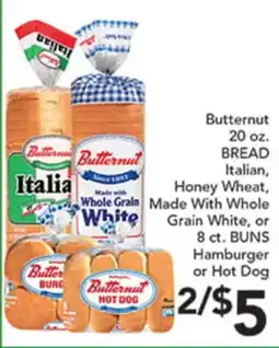 Pete's Fresh Market Butternut BREAD 20 oz. or BUNS 8 ct offer