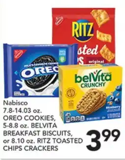 Pete's Fresh Market Nabisco OREO COOKIES, 5-8.8 oz. BELVITA BREAKFAST BISCUITS, or 8.10 oz. RITZ TOASTED CHIPS CRACKERS offer