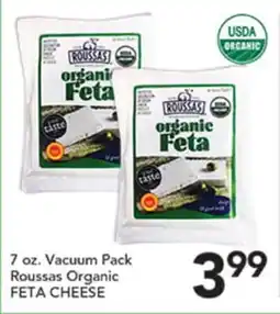 Pete's Fresh Market 7 oz. Vacuum Pack Roussas Organic FETA CHEESE offer