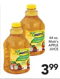 Pete's Fresh Market 64 oz. Mott's APPLE JUICE offer