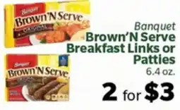 Living Fresh Market Banquet Brown'N Serve Breakfast Links or Patties offer