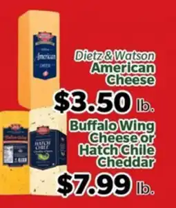 Living Fresh Market Dietz & Watson American Cheese Buffalo Wing Cheese or Hatch Chile Cheddar offer