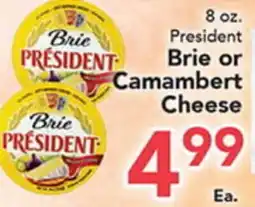 Eurofresh Market President Brie or Camambert Cheese offer