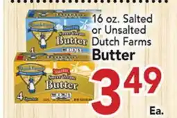 Eurofresh Market 16 oz. Salted or Unsalted Dutch Farms Butter offer