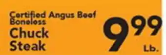 Eurofresh Market Certified Angus Beef Boneless Chuck Steak offer