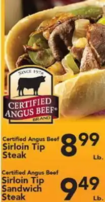 Eurofresh Market Certified Angus Beef Sirloin Tip Steak, Certified Angus Beef Sirloin Tip Sandwich Steak offer