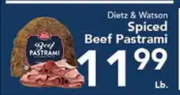 Eurofresh Market Dietz & Watson Spiced Beef Pastrami offer