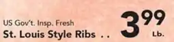 Eurofresh Market US Gov't Insp. Fresh St. Louis Style Ribs offer