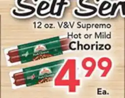 Eurofresh Market 12 oz. V&V Supremo Hot or Mild Chorizo offer