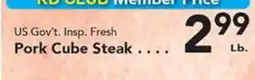 Eurofresh Market US Gov't. Insp. Fresh Pork Cube Steak offer