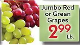 World Fresh Market Jumbo Red or Green Grapes offer