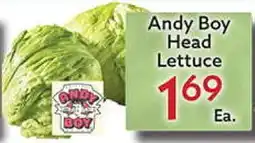 World Fresh Market Andy Boy Head Lettuce offer