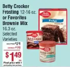 Smart & Final Betty Crocker Frosting or Brownie Mix offer