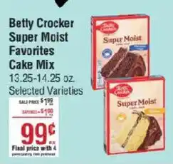 Smart & Final Betty Crocker super moist favorites cake mix offer
