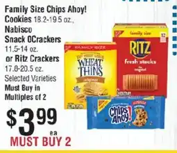 Smart & Final Family Size Chips Ahoy! Cookies, Nabisco Snack O'Crackers or Ritz Crackers offer
