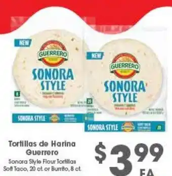 Arteagas Food Center Guerrero Sonora Style Flour Tortillas offer