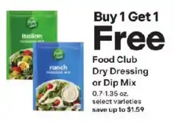 Coborn's Food Club Dry Dressing or Dip Mix offer