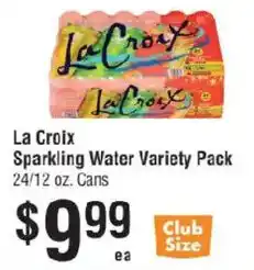 Smart & Final La Croix sparkling water variety pack offer