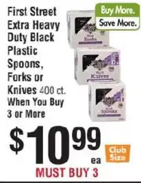 Smart & Final First Street extra heavy duty black plastic spoons, forks or knives offer