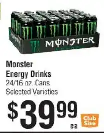Smart & Final Monster Energy Drinks offer