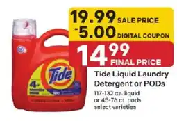 Coborn's Tide Liquid Laundry Detergent or PODs offer