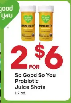 Coborn's So Good So You Probiotic Juice Shots offer