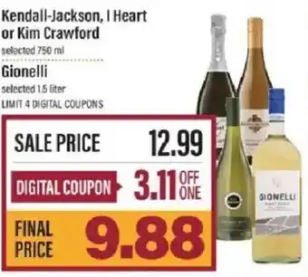 Kendall-Jackson, I Heart or Kim Crawford Gionelli
