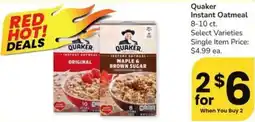 Safeway Quaker instant oatmeal offer