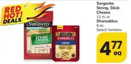 Safeway Sargento string cheese or shareables offer