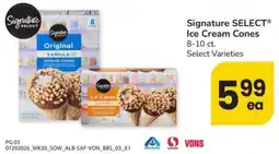 Safeway Signature Select Ice Cream Cones offer