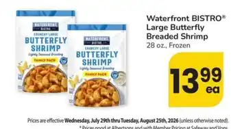 Safeway Waterfront Bistro Large Butterfly Breaded Shrimp offer