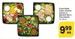 Safeway Fresh Made Cobb, Chicken Caesar or Spinach Berry Feta Salads offer