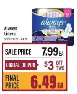 Lowes Foods Always Liners offer