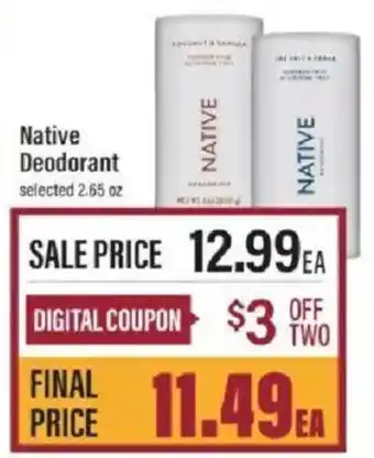 Lowes Foods Native Deodorant offer