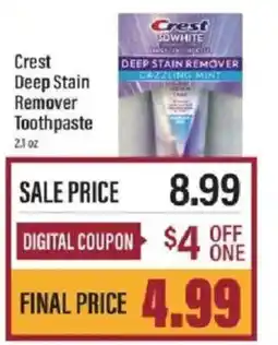 Lowes Foods Crest deep stain remover toothpaste offer