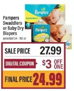 Lowes Foods Pampers Swaddlers or Baby Dry Diapers offer