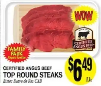 Arlan's Market Certified Angus Beef Top Round Steaks offer