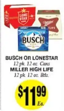 Arlan's Market Busch or Lone Star offer