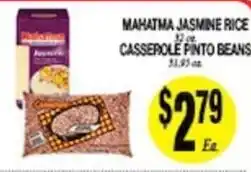 Arlan's Market Mahatma jasmine rice, casserole pinto beans offer