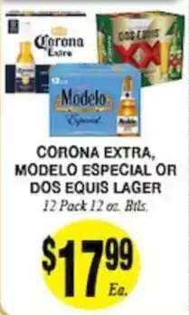 Arlan's Market Corona Extra, Modelo Especial or Dos Equis Lager offer