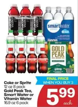 Harp's Market Coke or Sprite Gold Peak Tea, Smart Water or Vitamin Water offer