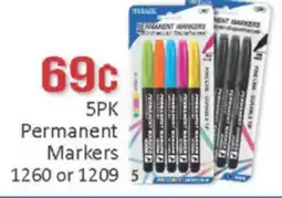 General Discount 5PK Permanent Markers offer