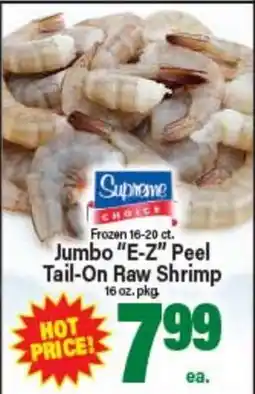 Angelo Caputo's Fresh Market Supreme CHOICE Jumbo E-Z Peel Tail-On Raw Shrimp offer