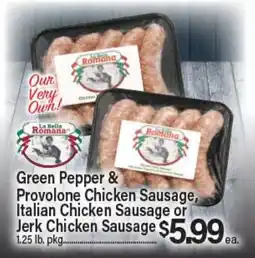 Angelo Caputo's Fresh Market Green Pepper & Provolone Chicken Sausage, Italian Chicken Sausage or Jerk Chicken Sausage offer