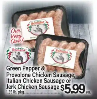 Angelo Caputo's Fresh Market Green Pepper & Provolone Chicken Sausage, Italian Chicken Sausage or Jerk Chicken Sausage offer