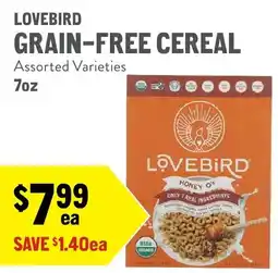 New Seasons Market Lovebird grain-free cereal offer