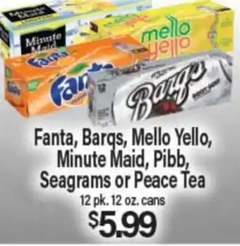 Angelo Caputo's Fresh Market Fanta, Barqs, Mello Yello, Minute Maid, Pibb, Seagrams or Peace Tea offer